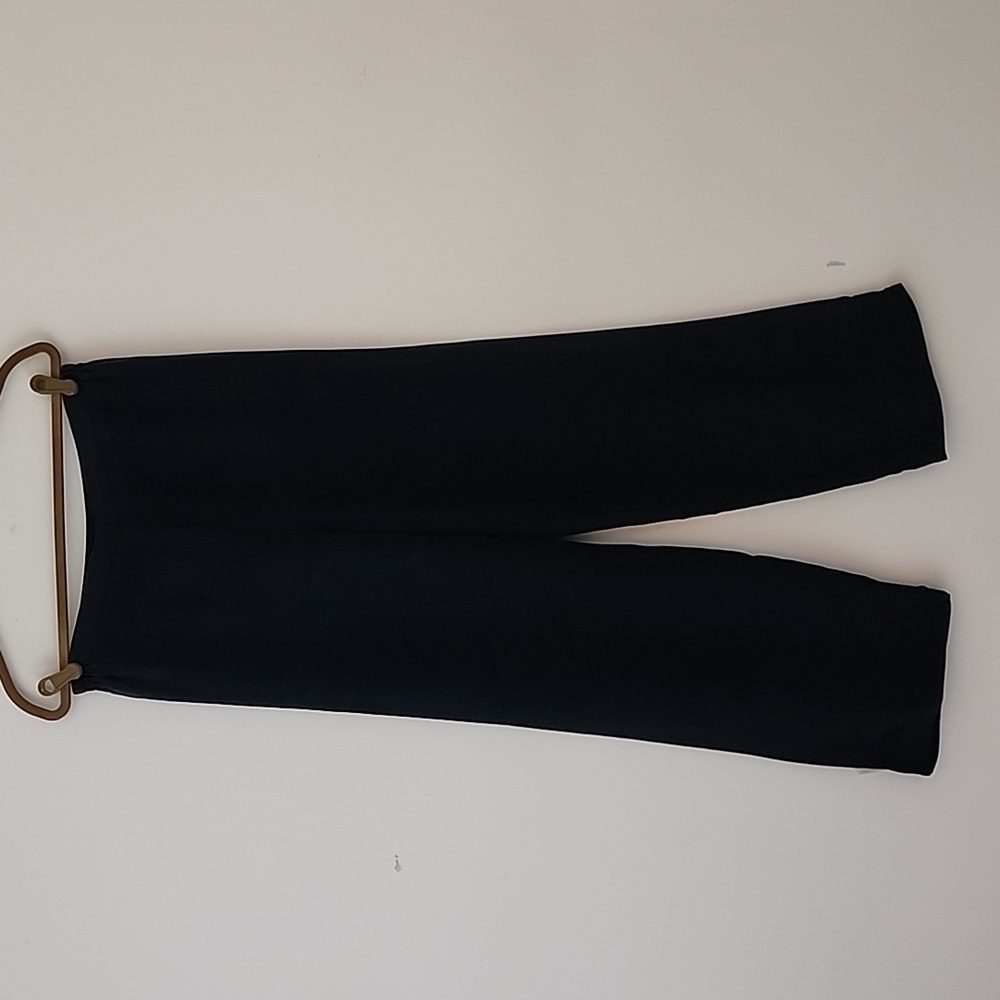 Zonda Nellis Lagenlook Vintage Black Silk Pull On Pants L (bx28)